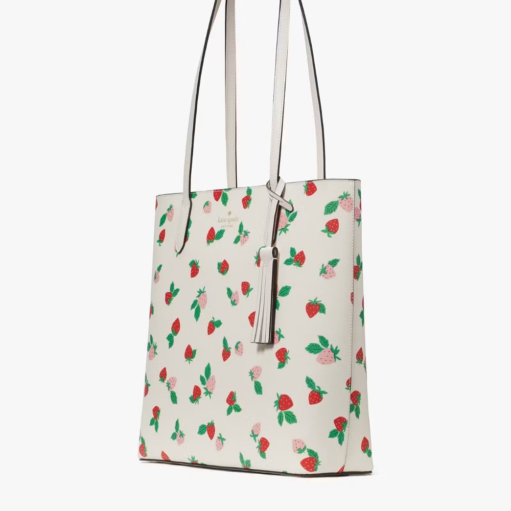 NWT💃Kate Spade Jana Tossed Strawberry Printed Tote - Picture 7 of 11